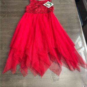 Red Layered Tulle Dress